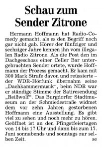 Hannoversche Allgemeine Zeitung, 26.05.2007