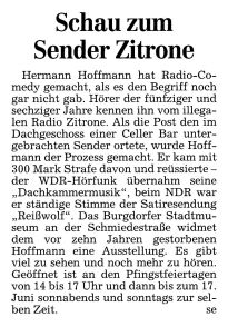 Hannoversche Allgemeine Zeitung, 26.05.2007