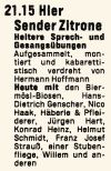 Typische „Gästeliste” einer „Zitrone”-Sendung aus der HörZu