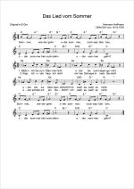 Notenblatt „Das Lied vom Sommer” Notenblatt „Das Lied vom Sommer”