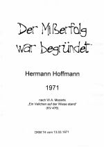 Notenblatt „Der Mißerfolg war begründet”
